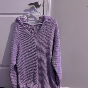 Purple sweater dress